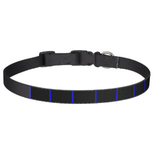 The Symbolic Thin Blue Line on a black decor Pet Collar