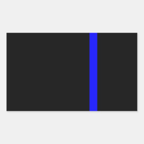 The Symbolic Thin Blue Line on a black decor Rectangular Sticker