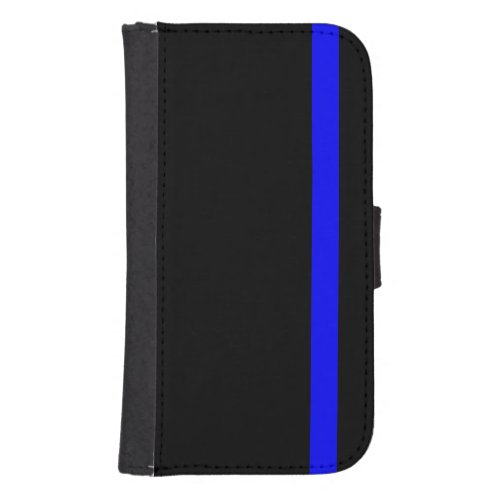 The Symbolic Thin Blue Line on a black decor Wallet Phone Case For Samsung Galaxy S4