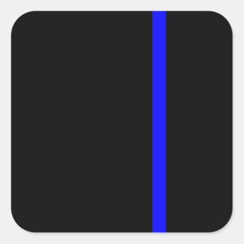 The Symbolic Thin Blue Line on a black decor Square Sticker