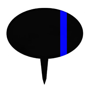 The Symbolic Thin Blue Line on Black Cake Topper