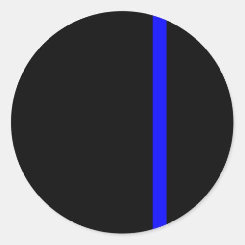 The Symbolic Thin Blue Line on Black Classic Round Sticker