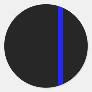 The Symbolic Thin Blue Line on Black Classic Round Sticker