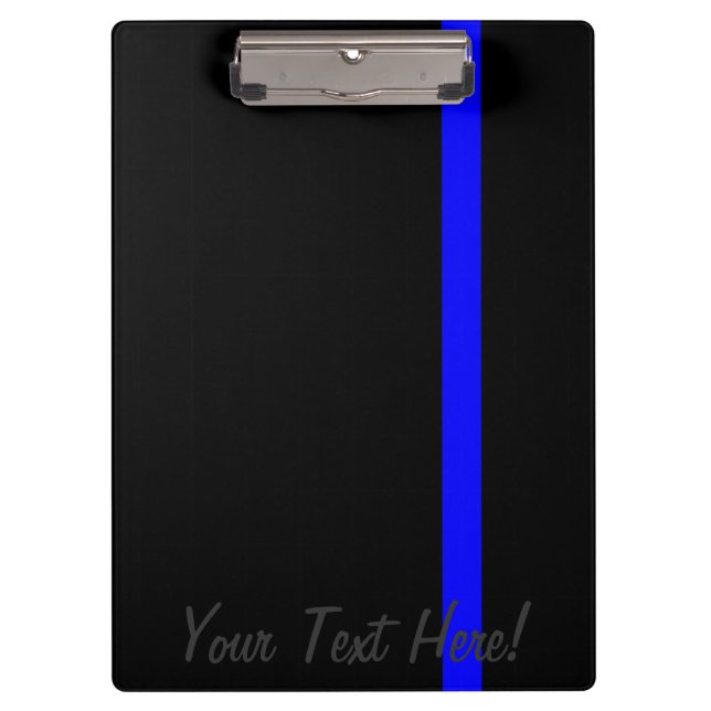 The Symbolic Thin Blue Line on Black Clipboard (Front)