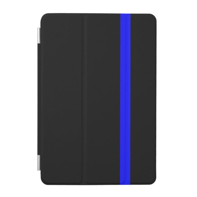 The Symbolic Thin Blue Line on Black iPad Mini Cover (Front)