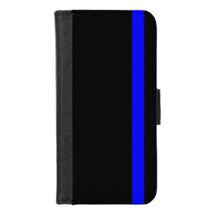 The Symbolic Thin Blue Line on Black iPhone 8/7 Wallet Case
