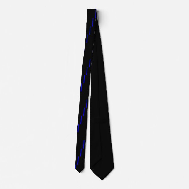 The Symbolic Thin Blue Line on Black Neck Tie (Back)