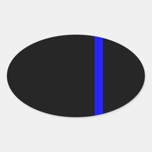 The Symbolic Thin Blue Line on Black Oval Sticker