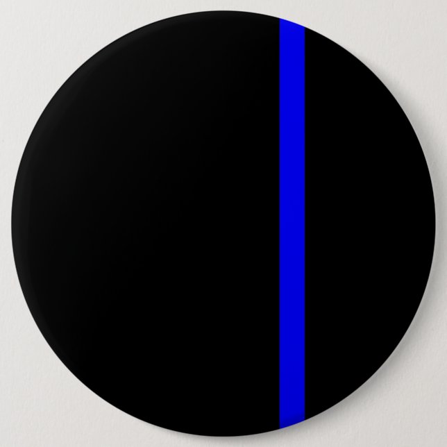 The Symbolic Thin Blue Line on Black Pinback Button (Front)
