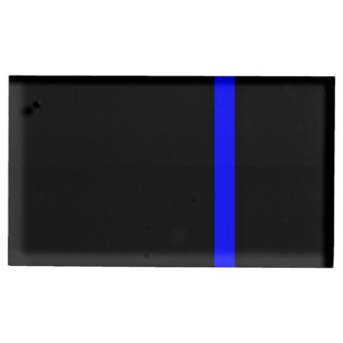 The Symbolic Thin Blue Line on Black Place Card Holder
