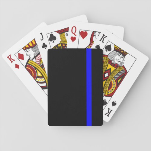 The Symbolic Thin Blue Line on Black Playing Cards