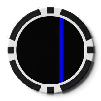 The Symbolic Thin Blue Line on Black Poker Chips