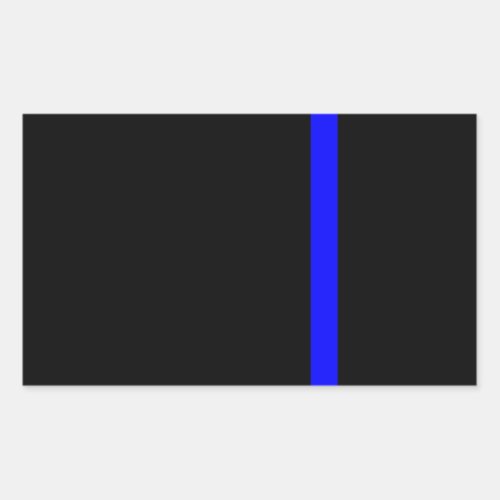 The Symbolic Thin Blue Line on Black Rectangular Sticker