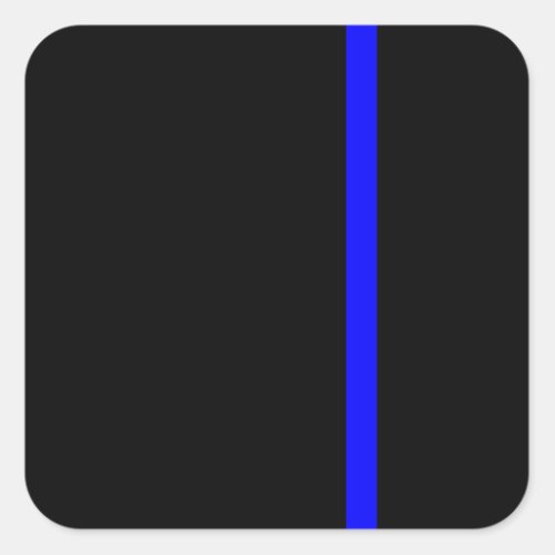 The Symbolic Thin Blue Line on Black Square Sticker