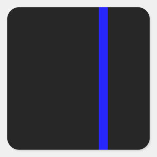 The Symbolic Thin Blue Line on Black Square Sticker