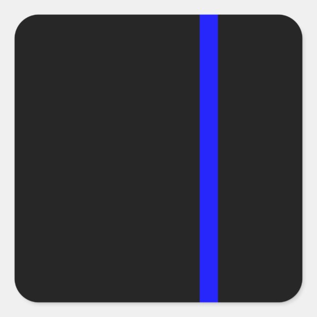 The Symbolic Thin Blue Line on Black Square Sticker (Front)
