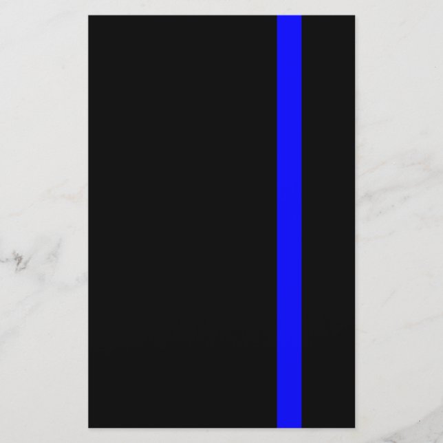 The Symbolic Thin Blue Line on Black Stationery (Front)