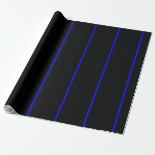 The Symbolic Thin Blue Line on Black Wrapping Paper