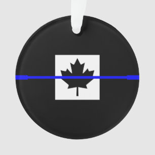 The Symbolic Thin Blue Line on Canadian Flag Ornament