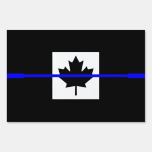 The Symbolic Thin Blue Line on Canadian Flag Sign
