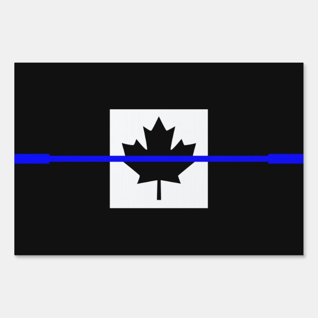 The Symbolic Thin Blue Line on Canadian Flag Sign (Front)