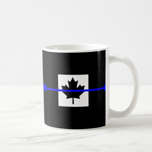 The Symbolic Thin Blue Line on Canadian Maple Leaf Coffee Mug