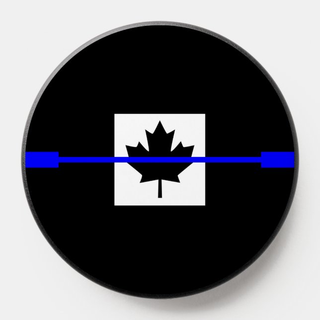 The Symbolic Thin Blue Line on Canadian Maple Leaf PopSocket (Popsocket)