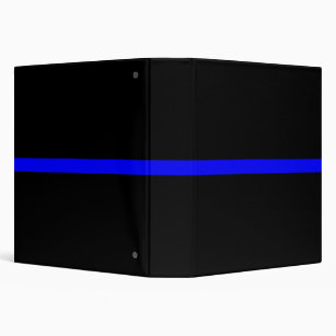 The Symbolic Thin Blue Line on Solid Black 3 Ring Binder