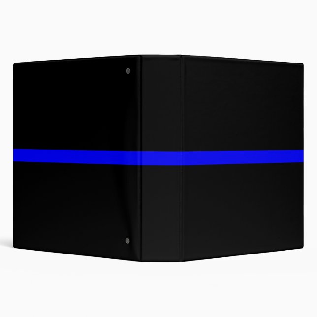 The Symbolic Thin Blue Line on Solid Black 3 Ring Binder (Background)