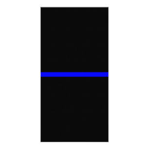 The Symbolic Thin Blue Line on Solid Black Card