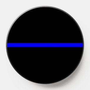 The Symbolic Thin Blue Line on Solid Black PopSocket