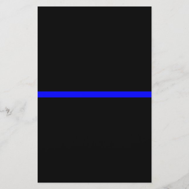 The Symbolic Thin Blue Line on Solid Black Stationery (Front)