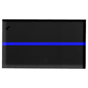 The Symbolic Thin Blue Line on Solid Black Table Number Holder