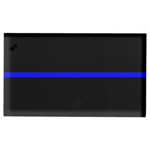 The Symbolic Thin Blue Line on Solid Black Table Number Holder