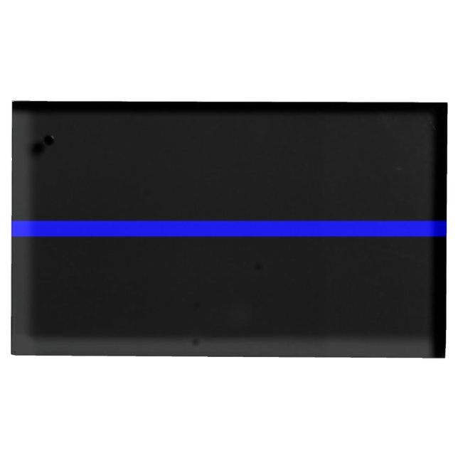 The Symbolic Thin Blue Line on Solid Black Table Number Holder (Front)
