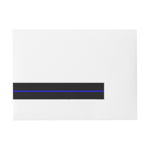 The Symbolic Thin Blue Line on Solid Black Wrap Around Address Label