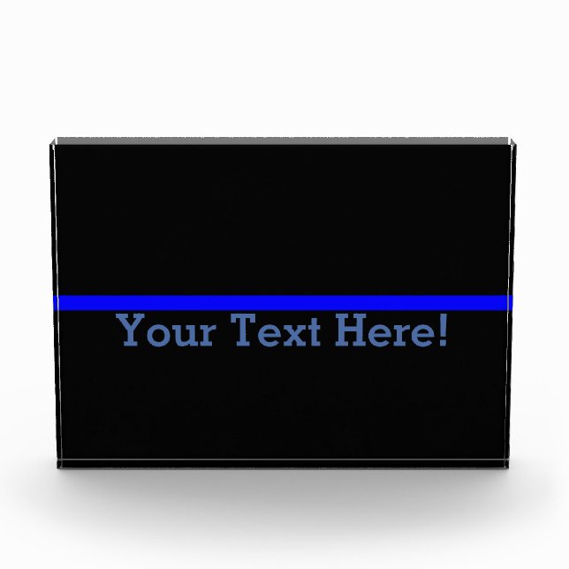 The Symbolic Thin Blue Line Personalize This Acrylic Award (Front)