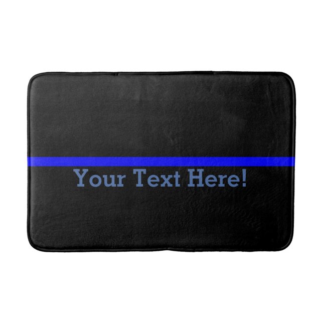 The Symbolic Thin Blue Line Personalize This Bathroom Mat (Front)