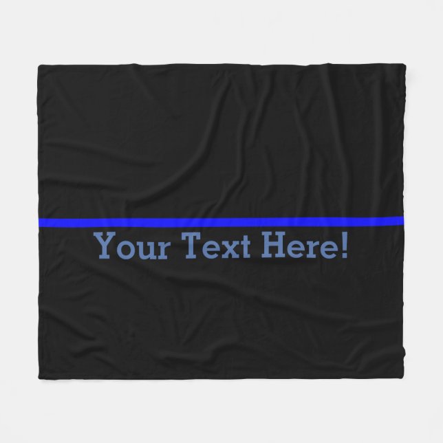 The Symbolic Thin Blue Line Personalize This Fleece Blanket (Front (Horizontal))