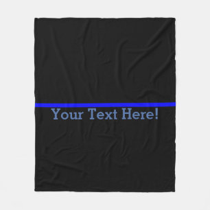 The Symbolic Thin Blue Line Personalize This Fleece Blanket