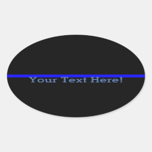 The Symbolic Thin Blue Line Personalize This Oval Sticker