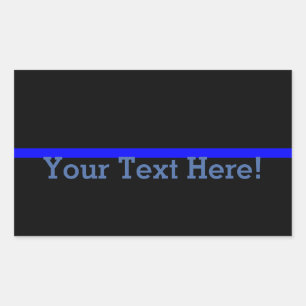 The Symbolic Thin Blue Line Personalize This Rectangular Sticker