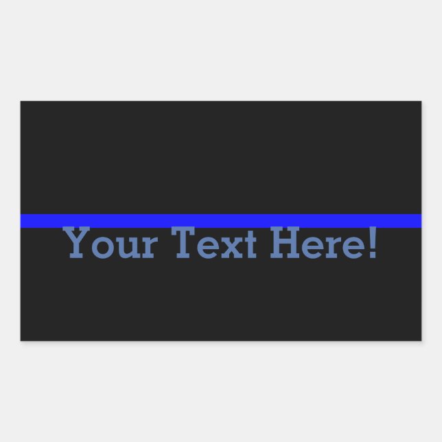 The Symbolic Thin Blue Line Personalize This Rectangular Sticker (Front)