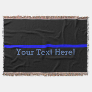 The Symbolic Thin Blue Line Personalize This Throw Blanket