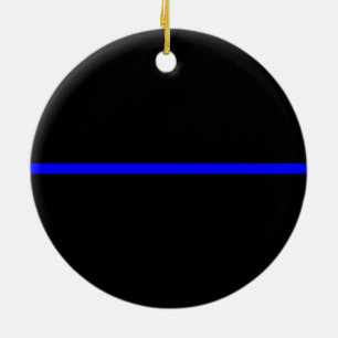 The Symbolic Thin Blue Line Statement Ceramic Ornament
