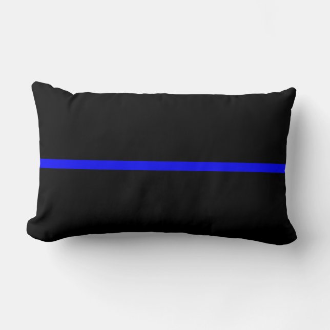 The Symbolic Thin Blue Line Statement Lumbar Pillow (Front)