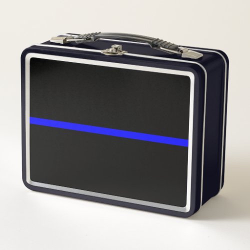 The Symbolic Thin Blue Line Statement Metal Lunch Box