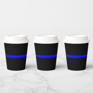The Symbolic Thin Blue Line Statement Paper Cups