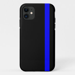 The Symbolic Thin Blue Line Vertical Black iPhone 11 Case