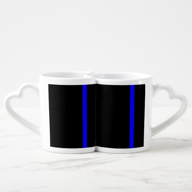 The Symbolic Thin Blue Line Vertical Coffee Mug Set (Back Nesting)